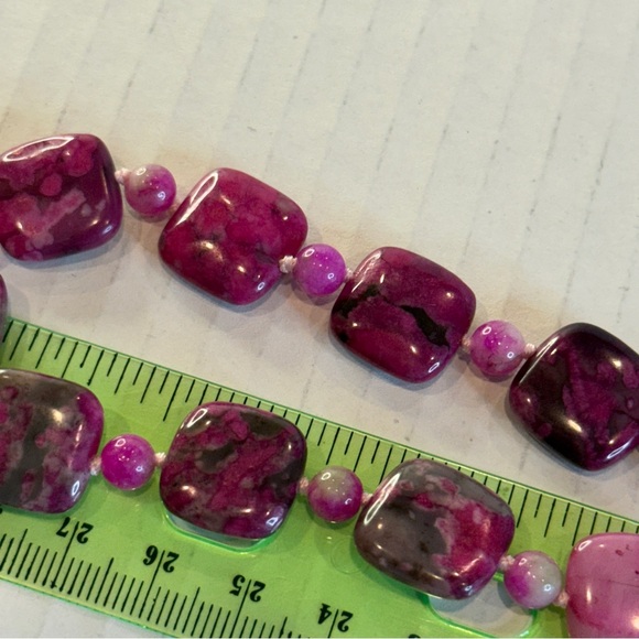 🆕 🌸 Stunning Natural Magenta Jasper Necklace & Earring Set – Handmade 🆕 - Picture 14 of 16